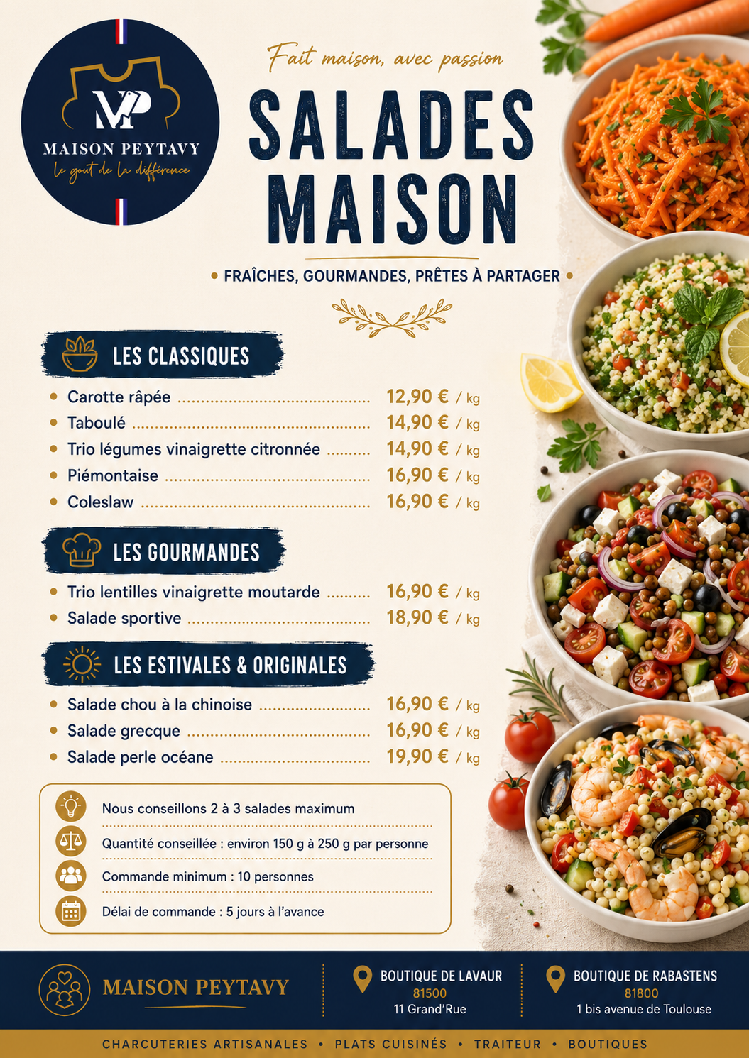 D&eacute;couvrez nos salades maison