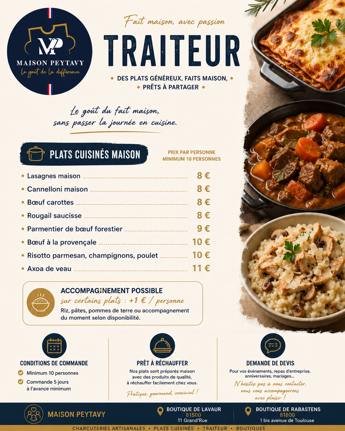 Nos plats cuisin&eacute;s maison