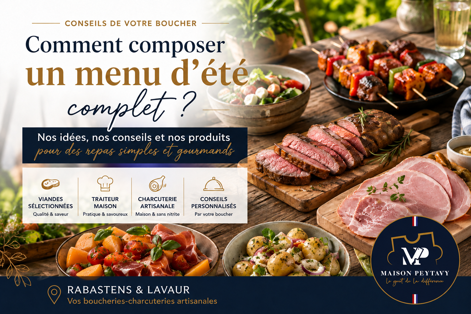 Comment composer un menu d'&eacute;t&eacute; complet avec les conseils de votre boucher ?